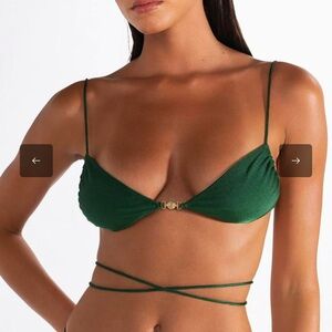 Sommer Swim Ella Ivy Emerald Green Strappy Bikini Top
